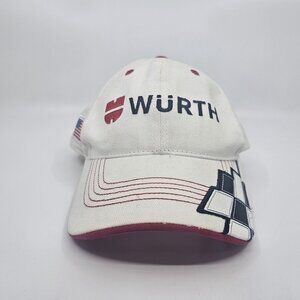 Penske Racing Wurth Strapback Baseball Hat Cap Adjustable White Red One Size